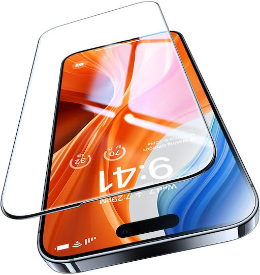 Torras Gehärtetes Glas Schwarz (iPhone 14 Pro)