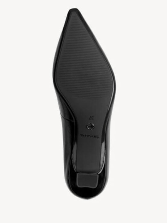 Leder Pumps mit niedrigem Absatz Schwarz