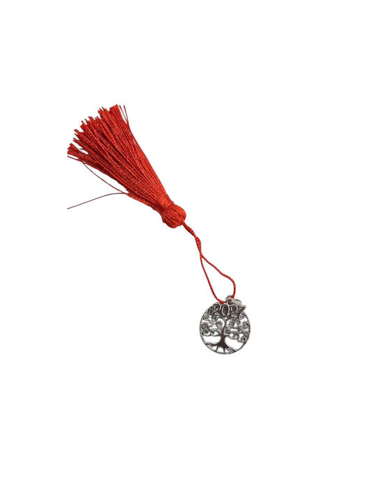 Kalliopi Silver Handmade Hanging New Year's Lucky Charm Little Silver Tree 2027 3x3cm