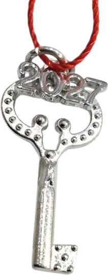 Kalliopi Silver Handmade Hanging New Year's Lucky Charm Silver Key 2027 3.2cm Kalliopi Silver Handmade Hanging New Year's Lucky Charm Silver Key 2027 3.2cm