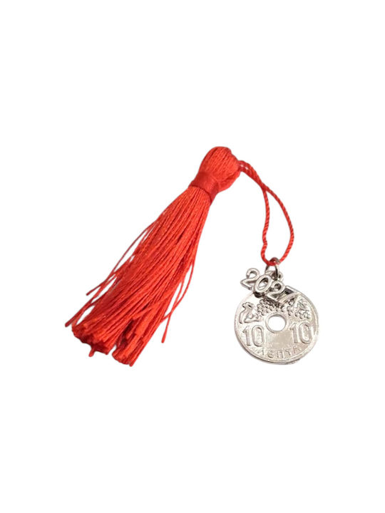 Kalliopi Silver Handmade Hanging New Year's Lucky Charm Constantinato Silver 2027 2x2cm