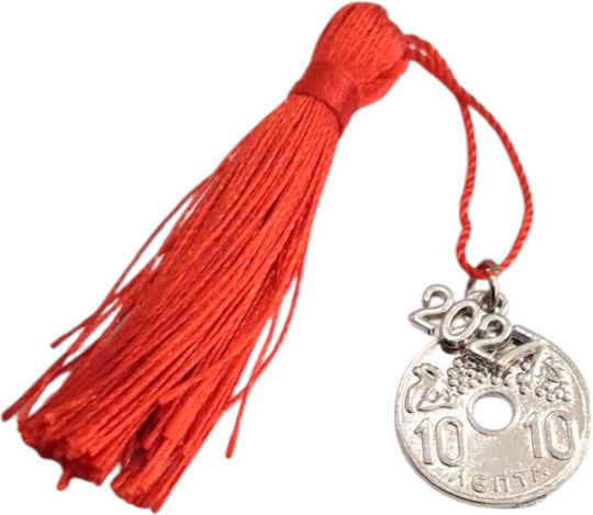 Kalliopi Silver Handmade Hanging New Year's Lucky Charm Constantinato Silver 2027 2x2cm