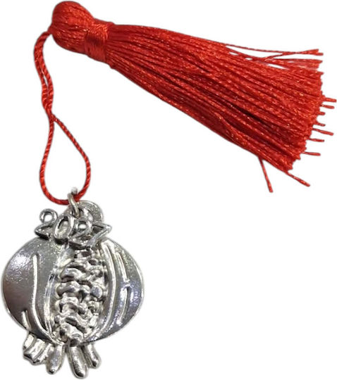 Kalliopi Silver Handmade Hanging New Year's Lucky Charm Pomegranate Silver 2027 2.6x3.2cm
