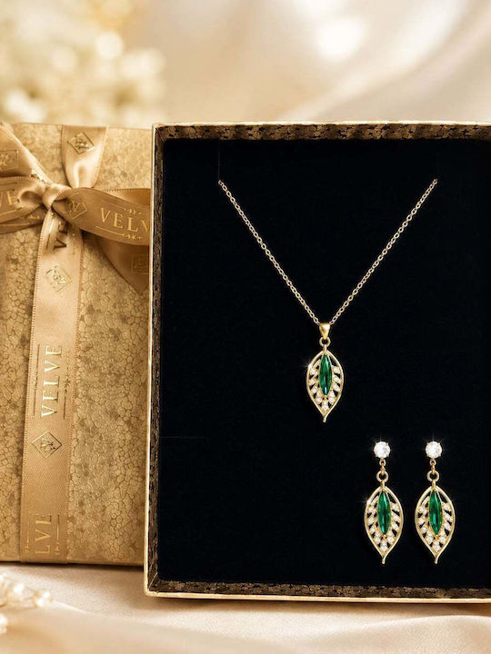 Velve Velve Schmuckset mit Ohrringen & Anhänger aus Gold