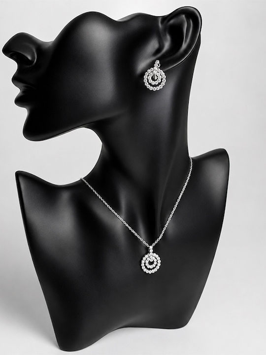 Velve Velve Schmuckset mit Ohrringen und Anhänger aus Silber mit Steinen