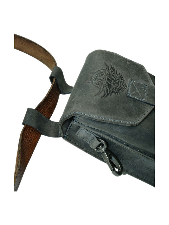Geantă De Umăr / Tip Crossbody Bărbătească Din Piele Gri