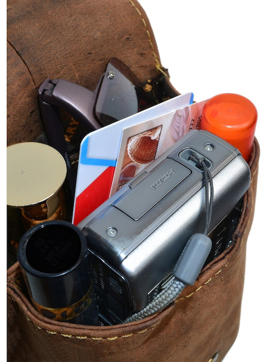 Geantă bărbătească de umăr / crossbody din piele maro