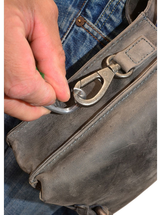 Geantă De Umăr / Tip Crossbody Bărbătească Din Piele Gri