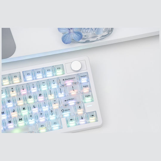 Epomaker HE75 V2 Безжична Hall Effect Гейминг Клавиатура 75% с Магнитни Управления и RGB Осветление Английски (САЩ) Бяла