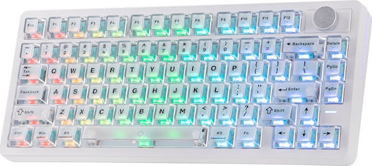 Epomaker HE75 V2 Безжична Hall Effect Гейминг Клавиатура 75% с Магнитни Управления и RGB Осветление Английски (САЩ) Бяла