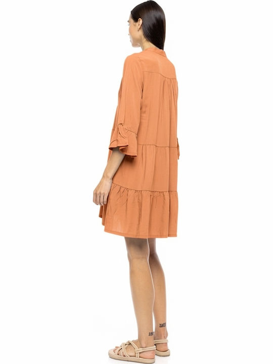 Pink Label Γυναικείο Καφτάνι Παραλίας Orange