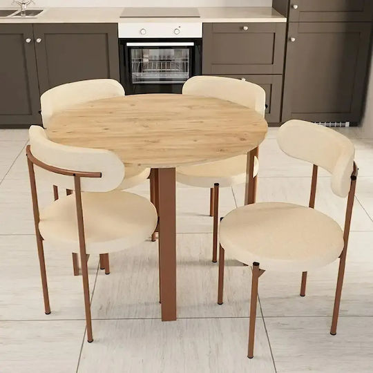 Onita Scaun Bucătărie Cu Material Textil Maro 45x45x
