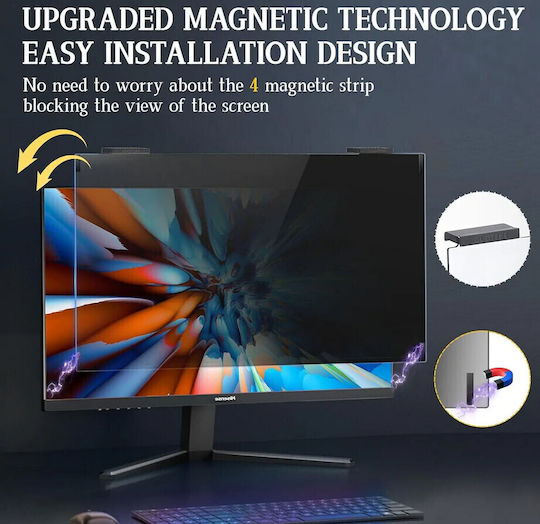 Ecran De Confidențialitate Pentru Calculator 24 Inch Filtru Magnetic De Ecran De Confidențialitate Suspendat Ecran De Confidențialitate Protecție Calculator Protecție Antiorbire Filtru De Confidențialitate Anti-lumină Albastră Film De Protecție Îndepărtabilă Anti-zgârieturi