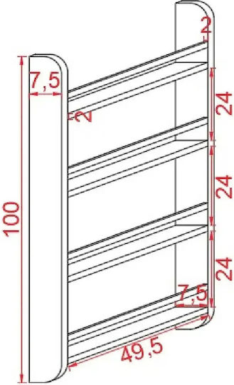 Εταζέρα Τοίχου Ξύλινη Μπεζ 100x49x100cm
