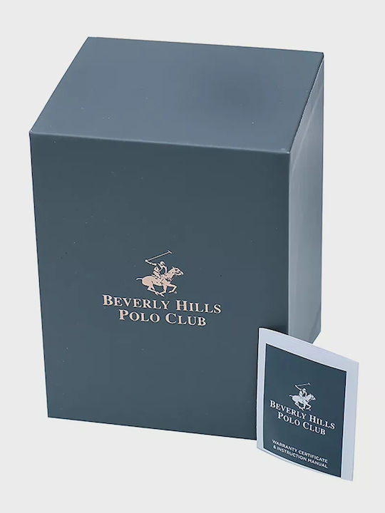 Beverly Hills Polo Club Мъжки часовник на батерия със сребриста метална гривна