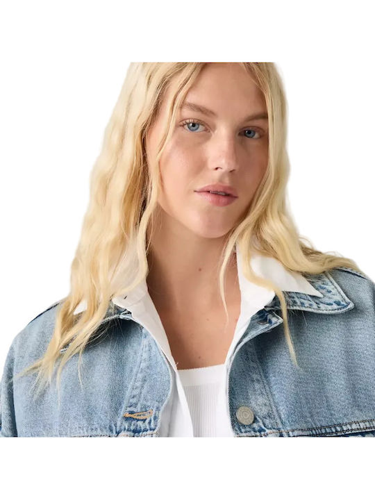 Trucker Crop Jachetă de blugi pentru femei Light Wash