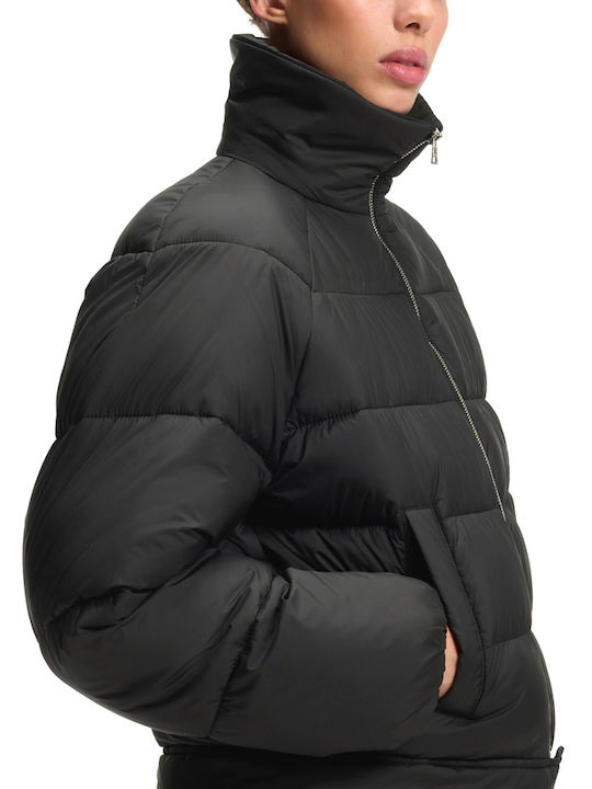 Μακρύ Γυναικείο Bomber Jacket Μαυρο