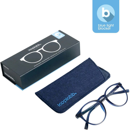 Looplabb Papillon Blaue Marine Blaulichtblockierende Brillen