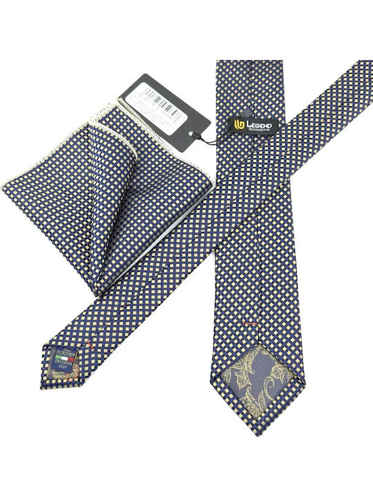 Legend Accessories Set of Men's Printed Ties in Navy Blue Colour