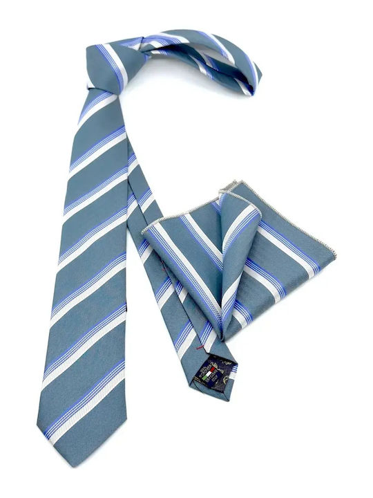 Legend Accessories Σετ Ανδρικής Γραβάτας με Σχέδια σε Γαλάζιο Χρώμα