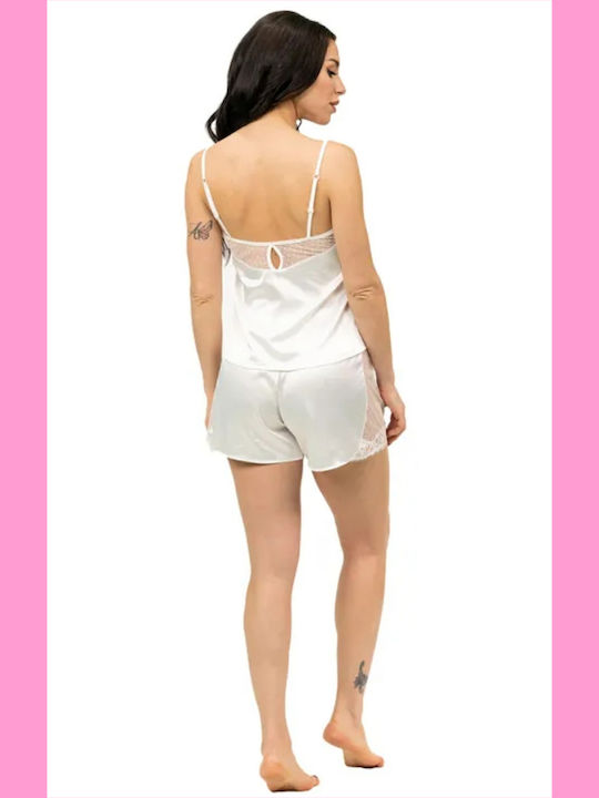 Miss Rosy Καλοκαιρινό Νυφικό Babydoll Λευκό
