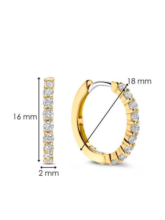 Ti Sento Silver Gold Plated Hoop Earrings 7958ZY