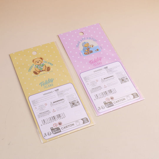 Teddy Island Series – Metallic Yellow And Pink Stickers