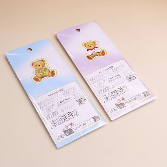 Teddy Island Series Oil-Ink Stickers Blue And Purple Hy-gy8003