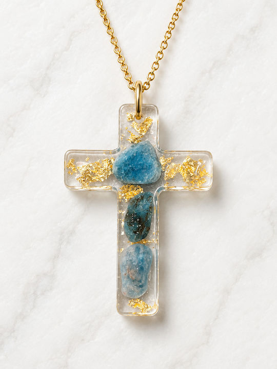 Elle Cross from Gold Plated Steel with Chain