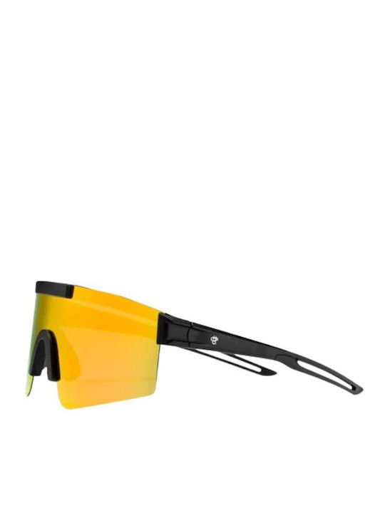 Chpo Unisex Sunglasses with Black Plastic Frame and Multicolour Mirror Lens