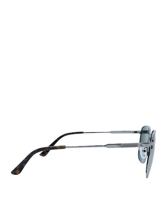 OJO Sunglasses Men's Sunglasses with Gray Metal Frame and Green Polarized Lens