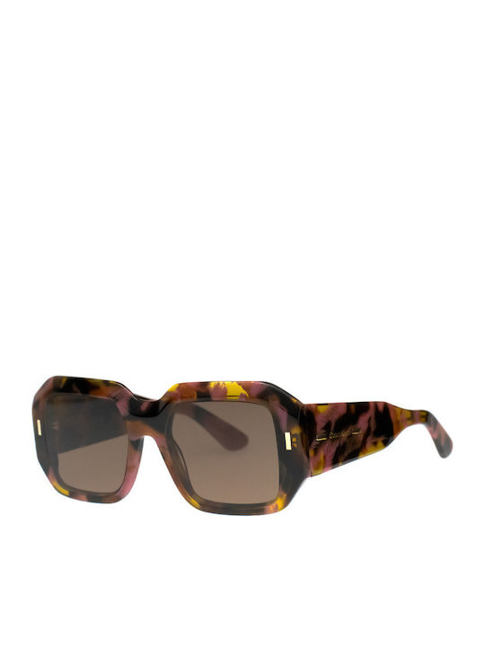 Calvin Klein Women's Sunglasses with Brown Horn-Rimmed Frame