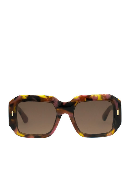 Calvin Klein Women's Sunglasses with Brown Horn-Rimmed Frame