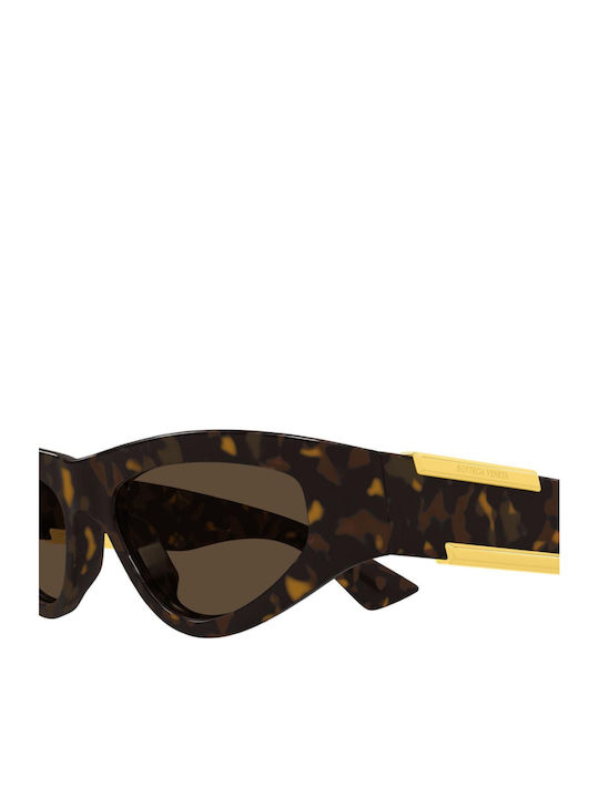 Bottega Veneta Feminini Ochelari de soare cu Maro Tortoise Cadru și Maro Lentilă BV1407S 002