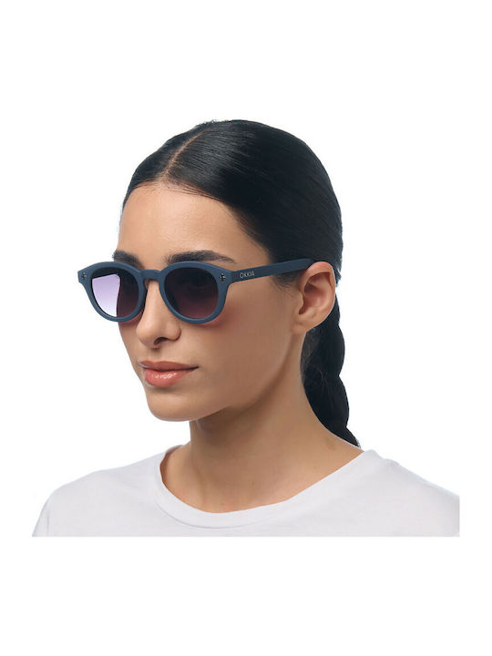 Okkia Unisex Γυαλιά Ηλίου με Μαύρο Σκελετό με Ντεγκραντέ Φακό
