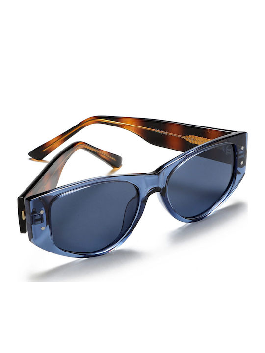 Optosquad Women’s Sunglasses With Brown Tartaruga Horn-Rimmed Frame And Blue Polarized Lenses