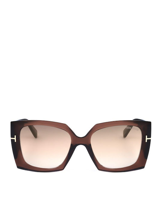 Tom Ford Tom Ford Women's Sunglasses with Brown Horn-Rimmed Frame and Brown Gradient Lenses