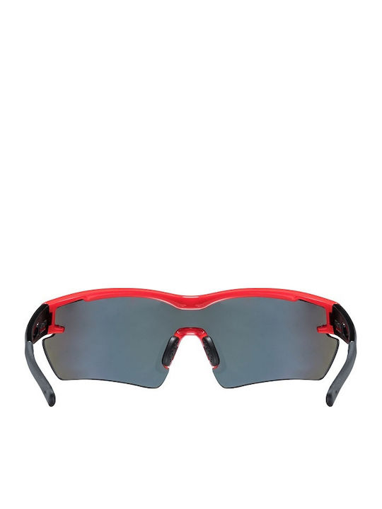 Uvex Sportstyle 116 Male Sunglasses with Red Horn-Rimmed Frame and Multicolour Mirror Lens