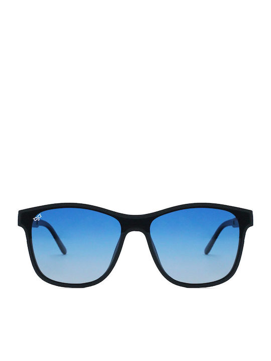 OJO Sunglasses Square Oye Unisex Γυαλιά Ηλίου με Μαύρο Κοκκάλινο Σκελετό και Μπλε Polarized Καθρέφτη Φακό