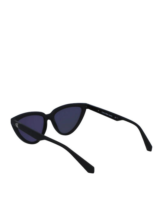 Calvin Klein Ochelari De Soare Unisex Cu Ramă Neagră Din Plastic / Acetat Și Lentile Oglindă Negre CKJ23658S 002