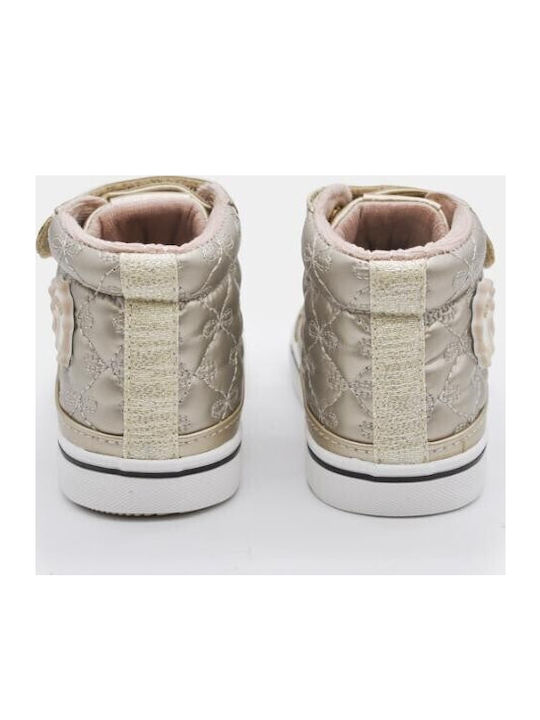 Leather Kids Ankle Boots Gold