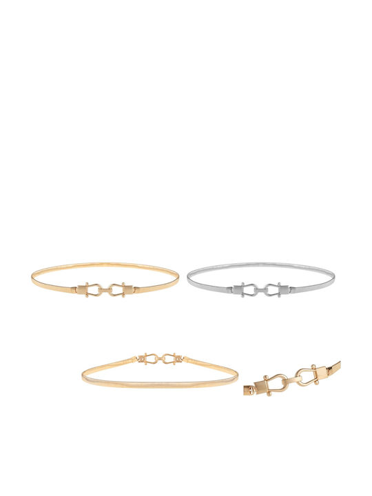 Elastische Damen Gürtel Kette Silber