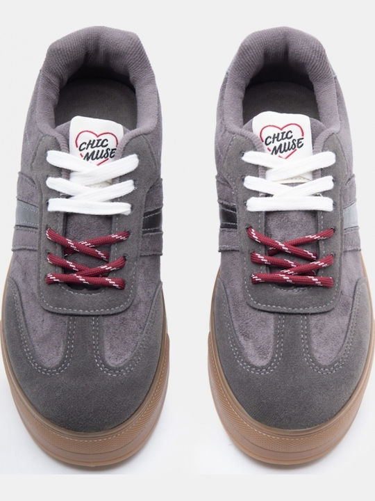 Women's Flatforms Grey Sneakers