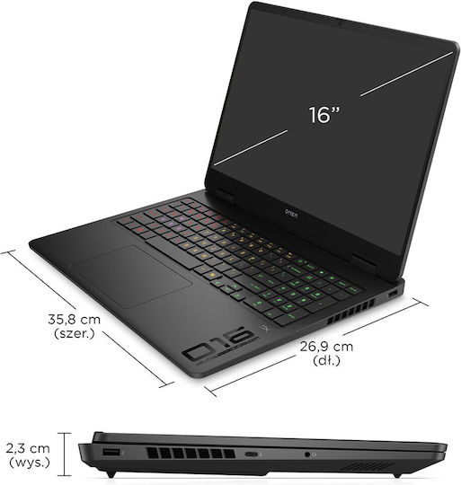 HP Omen 16-am0022nw 16" IPS FHD+ 165Hz (i7-14650HX/32GB/1TB SSD/GeForce RTX 5060/W11 Home) Shadow black (International English Keyboard)