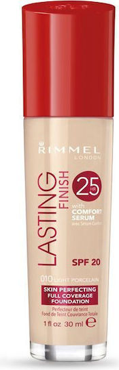 Rimmel Lasting Finish 25H Foundation with Comfort Serum Лилаво/бяло SPF20 30мл