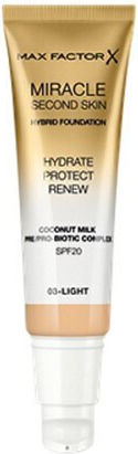 Max Factor Miracle Second Skin Liquid Foundation SPF20 03 Light 30ml