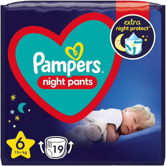 Pampers Πάνες Βρακάκι Night Pants No. 6 για 15+kg 19τμχ