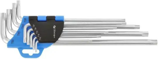 Extra Long Security Torx Key Set Hogert 9 Pieces Crv Ht1w810
