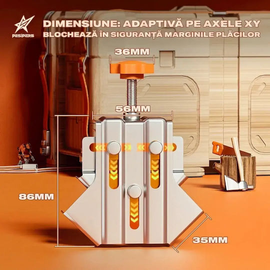 Abyz Morsă Reglabilă Pentru Colț De 90 De Grade Cu Maxilar Pivotant Din Oțel Inoxidabil Pentru Tâmplărie Sudură