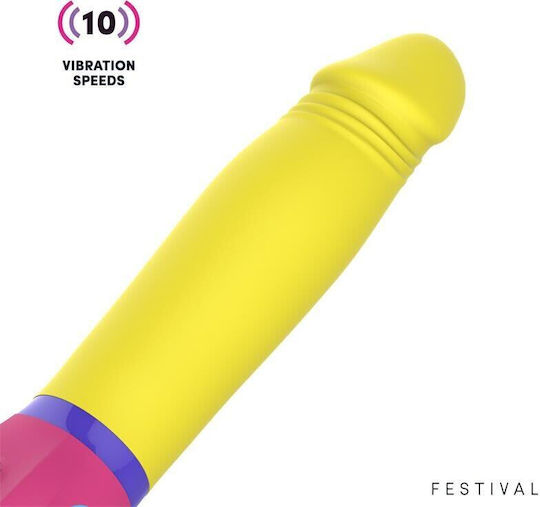 Festival Vibrator Mit Fernbedienung 19,5cm Gelber